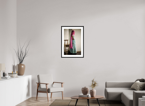 50 x 75 cm, Tirage photo Fine Art + Cadre + Passe-Partout Femme Jodhpur