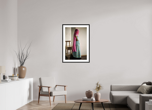 60 x 90 cm, Tirage photo Fine Art + Cadre + Passe-Partout Femme Jodhpur