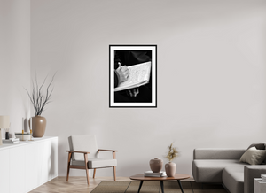60 x 83 cm, Tirage photo Fine Art + Cadre + Passe-Partout L'écrivain du métro