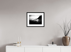 40 x 30 cm, Tirage photo Fine Art + Cadre + Passe-Partout Plage au matin