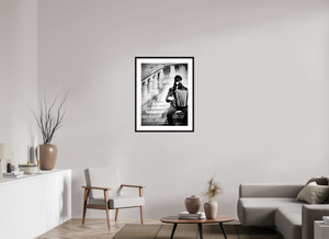 60 x 80 cm, Tirage photo Fine Art + Cadre + Passe-Partout Chat accordéon